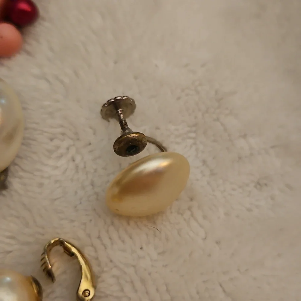 Vintage Lot of Faux Pearl Clip-on Earrings